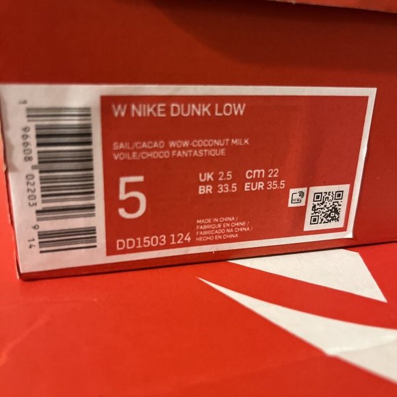 Nike Dunk‎ Low “Cacao” Coconut Milk Womens Shoes Sneakers Size 5 NiB - Picture 6 of 7